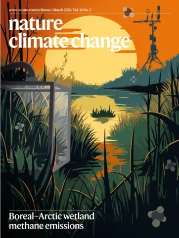 Nature Climate Change Journal Cover_Boreal-Artic Wetland Methane Emissions